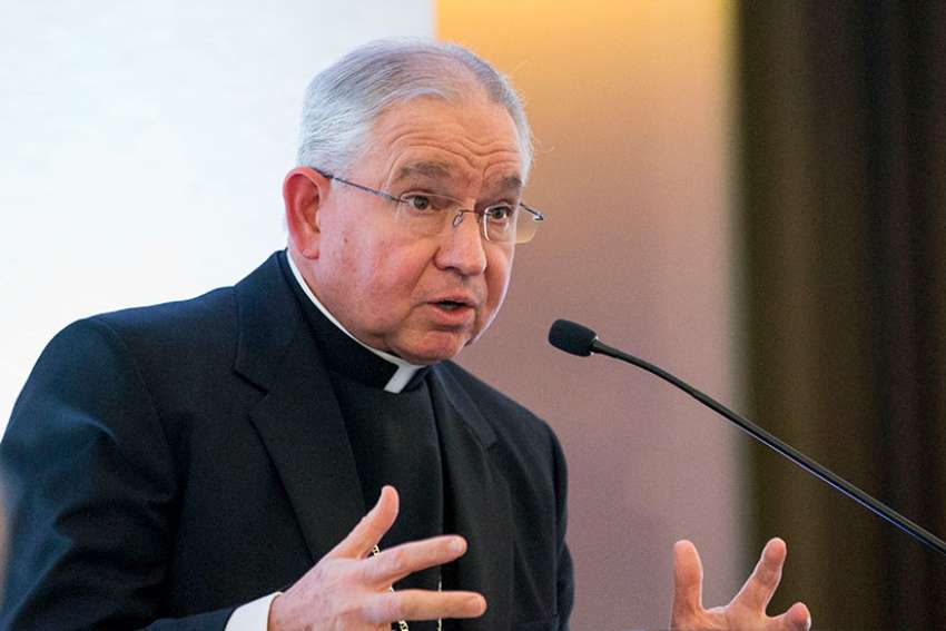 Archbishop Jose Gomez of Los Angeles, pondering the United States&#039; immigration history, reminded people &quot;the first non-indigenous language spoken in this country was not English.&quot;