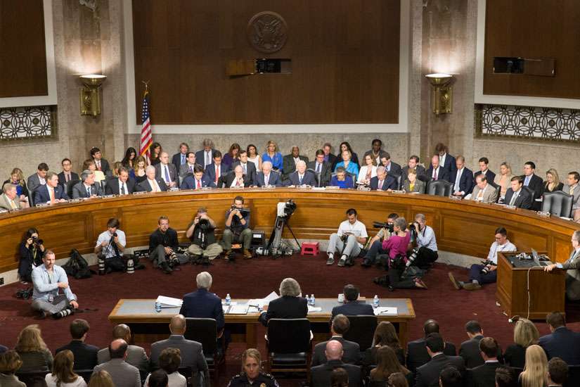 The Senate Foreign Relations Committee conducts a hearing on Capitol Hill, July 23. Observers expect Pope Francis to affirm and challenge U.S. politicians during his September visit.