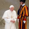 Pope Benedict XVI arrives for his weekly audience at the Vatican Jan. 25. Consecrated life entails giving oneself completely to God and living for others, Pope Benedict XVI said.
