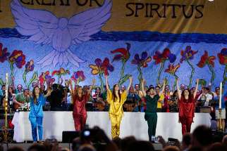 Dancers perform during the worldwide jubilee gathering marking the 50th anniversary of the Catholic charismatic renewal at the Circus Maximus in Rome June 2, 2017.