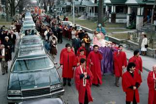 The Good Friday procession through the streets of Toronto’s Little Italy has been a tradition since the 1950s.