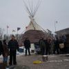 People from across Canada line up to enter the teepee where Chief Theresa Spence has stayed during her hunger strike.