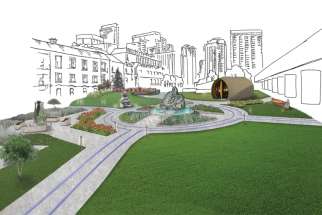 A new Indigenous healing garden (artist’s rendering) is slated to be ready by 2023.