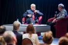 Film director Martin Scorsese speaks with New York Times journalist Paul Elie in front of an audience at the Catholic Media Conference in Quebec City June 21 following a screening of his new movie &quot;Silence.&quot;