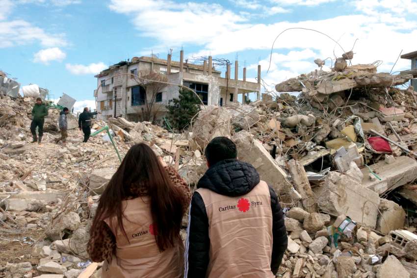 Surveying earthquake destruction in Syria