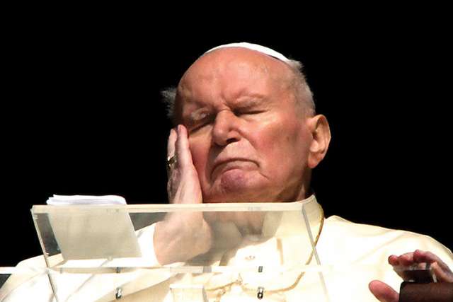St. John Paul II — seen here in his final public appearance three days before he died — showed us true dignity as he faced death nine years ago.