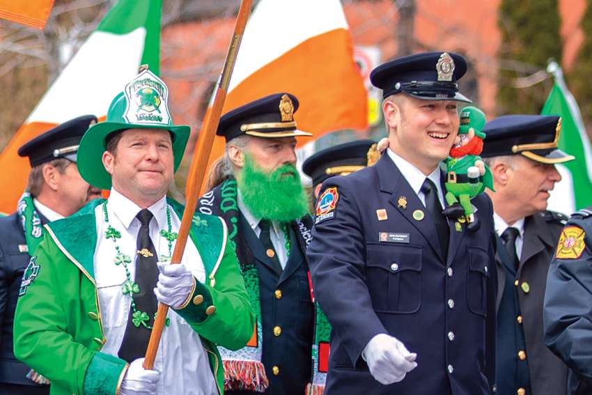 The Toronto Professional Firefighters Association will once again be taking part in this year’s St. Patrick’s Day Parade, says Shaun Ruddy, top right, chair of the St. Patrick’s Parade Society. Former Toronto Maple Leafs president and GM Brian Burke, bottom right, is this year’s Grand Marshal. The parade takes place in downtown Toronto March 17. 