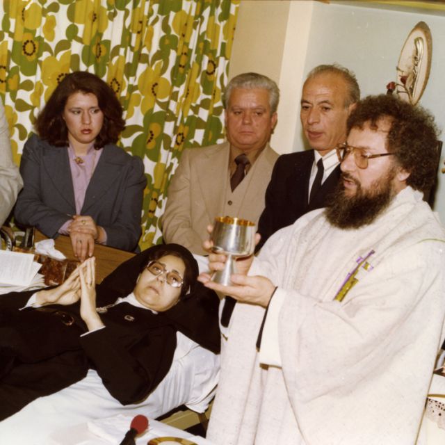 Sr. Carmelina Tarantino at a Eucharistic Celebration of Renewal of Vows with Fr. Claudio Piccinini, her only spiritual confessor and spiritual director. On March 21, a Mass was celebrated at St. Pascal Baylon parish in Thornhill to mark the 20th anniversary of her death.  