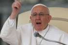Pope Francis speaks during his general audience in St. Peter&#039;s Square at the Vatican April 26.