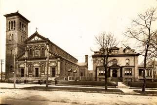 St. Paul’s Church and the rectory in 1914. The parish was established in 1822.