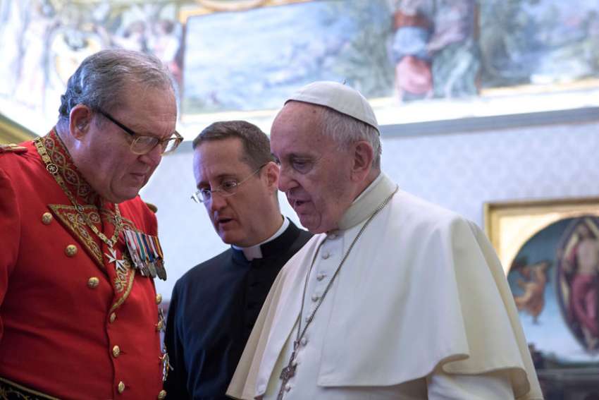 Pope Francis talks with Fra Matthew Festing, grand master of the Sovereign Military Order of Malta in 2016. Bob Brehl says there&#039;s more to the tension between the Vatican and Malta than meets the eye.