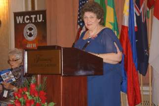 World Women’s Christian Temperance Union president Margaret Ostenstad of Norway gave a keynote address Aug. 18.