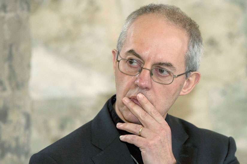 Archbishop Justin Welby of Canterbury, England and spiritual leader of the Anglican Communion said the American church’s decision will cause distress for the wider Anglican community. He is pictured in this Feb. 20, 2014 photo.
