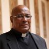 Cardinal Wilfrid Napier of Durban, South Africa, is pictured before an interview at the Irish Franciscan College in Rome March 1. Cardinal Napier said that although the cardinals electors want to return to their dioceses for Easter, they don&#039;t want to sp eed the process to elect a new pope.