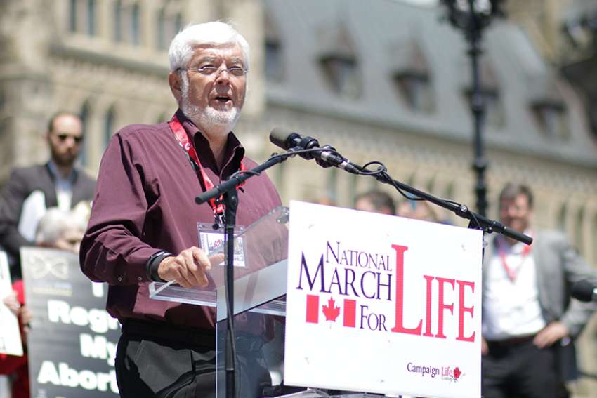Campaign Life Coalition President Jim Hughes is pictured in a 2015 photo speaking at the March for Life rally in Ottawa, Ontario.