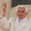 Pope Benedict XVI greets the crowd as he leads his final general audience in St. Peter&#039;s Square at the Vatican Feb. 27.