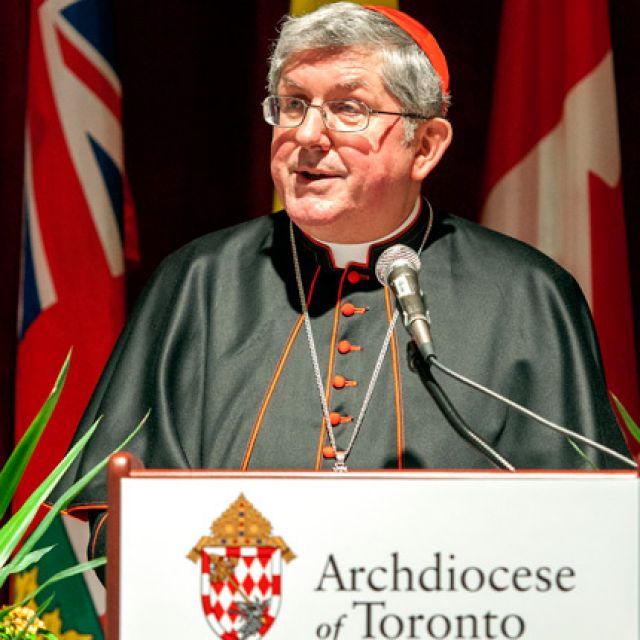 At the 34th Annual Cardinal&#039;s Dinner Cardinal Thomas Collins delivers the keynote address to about 1,600 diners.