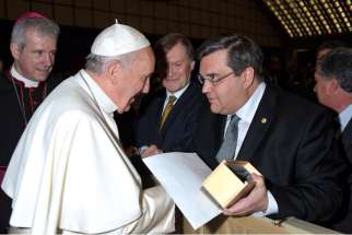 Together with Montreal Archbishop Christian Lepine, Montreal Mayor Denis Coderre met with Pope Francis at the Vatican on Feb. 4 to invite him to the city&#039;s 375th anniversary celebrations in 2017. The 375th anniversary of Montreal is an “extraordinary” opportunity for the Pope to deliver a message of mutual respect and respect for freedom of expression between governments and religious leaders, says Coderre.