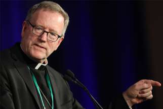 Los Angeles Auxiliary Bishop Robert E. Barron speaks on the first day of the spring general assembly of the U.S. Conference of Catholic Bishops in Baltimore June 11, 2019.