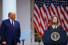 Amy Coney Barrett speaks after being introduced by President Donald Trump at the White House Sept. 26. 