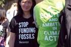 A protester wears a t-shirt with the message “Stop funding fossils” during a demonstration at the COP27 climate summit in Sharm el-Sheikh, Egypt.