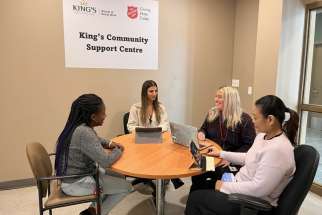 Students from King’s University College’s Community Support Centre work out of the Salvation Army’s London Centre of Hope.