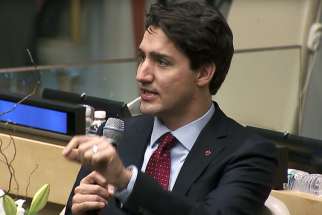 Trudeau explains why he is a feminist at the UN&#039;s 60th Commission on the Status of Women, Mar. 2016. 