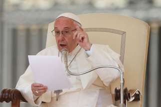 Pope Francis speaks during his general audience in St. Peter&#039;s Square at the Vatican May 31.